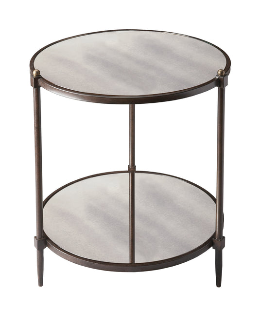 Peninsula 22 in. W Square Mirrored and Metal Side Table by Butler Specialty Company
