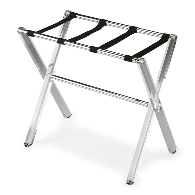 Crystal 24 in. W Rectangular Clear Acrylic Folding Luggage Rack by Butler Specialty Company