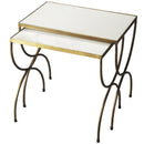 Bacchus Rectangular Marble and Iron Set of 2 Nesting Tables by Butler Specialty Company