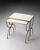 Bacchus Rectangular Marble and Iron Set of 2 Nesting Tables by Butler Specialty Company