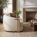 Founders 11.5 in. W Round Griege Iron Small Pedestal Side Table by Butler Specialty Company