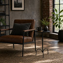 Founders 11.5 in. W Round Griege Iron Small Pedestal Side Table by Butler Specialty Company