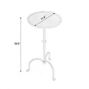 Founders 11.5 in. W Round Griege Iron Small Pedestal Side Table by Butler Specialty Company
