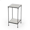 Larkin 11.5 in. W Square Indoor Marble and Iron Side Table with Lower Open Shelf by Butler Specialty Company