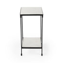 Larkin 11.5 in. W Square Indoor Marble and Iron Side Table with Lower Open Shelf by Butler Specialty Company