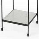 Larkin 11.5 in. W Square Indoor Marble and Iron Side Table with Lower Open Shelf by Butler Specialty Company