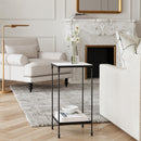 Larkin 11.5 in. W Square Indoor Marble and Iron Side Table with Lower Open Shelf by Butler Specialty Company