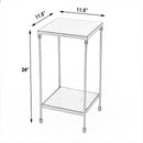 Larkin 11.5 in. W Square Indoor Marble and Iron Side Table with Lower Open Shelf by Butler Specialty Company