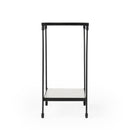 Larkin 12 in. W Square Outdoor Marble and Iron Side Table with Lower Open Shelf by Butler Specialty Company