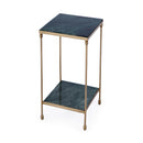 Larkin 11.5 in. W Square Indoor Marble and Iron Side Table with Lower Open Shelf by Butler Specialty Company