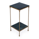 Larkin 11.5 in. W Square Indoor Marble and Iron Side Table with Lower Open Shelf by Butler Specialty Company