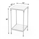 Larkin 11.5 in. W Square Indoor Marble and Iron Side Table with Lower Open Shelf by Butler Specialty Company