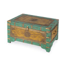 Nador 32 in. W Rectangular Hand-Painted Brass Inlay Storage Trunk Coffee Table by Butler Specialty Company