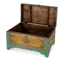 Nador 32 in. W Rectangular Hand-Painted Brass Inlay Storage Trunk Coffee Table by Butler Specialty Company
