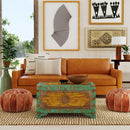 Nador 32 in. W Rectangular Hand-Painted Brass Inlay Storage Trunk Coffee Table by Butler Specialty Company