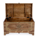 Nador 32 in. W Rectangular Hand-Painted Brass Inlay Storage Trunk Coffee Table by Butler Specialty Company