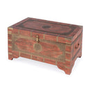 Nador 32 in. W Rectangular Hand-Painted Brass Inlay Storage Trunk Coffee Table by Butler Specialty Company