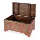 Nador 32 in. W Rectangular Hand-Painted Brass Inlay Storage Trunk Coffee Table by Butler Specialty Company