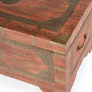 Nador 32 in. W Rectangular Hand-Painted Brass Inlay Storage Trunk Coffee Table by Butler Specialty Company