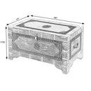 Nador 32 in. W Rectangular Hand-Painted Brass Inlay Storage Trunk Coffee Table by Butler Specialty Company