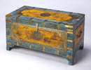 Nador 32 in. W Rectangular Hand-Painted Brass Inlay Storage Trunk Coffee Table by Butler Specialty Company