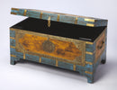 Nador 32 in. W Rectangular Hand-Painted Brass Inlay Storage Trunk Coffee Table by Butler Specialty Company