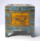Nador 32 in. W Rectangular Hand-Painted Brass Inlay Storage Trunk Coffee Table by Butler Specialty Company