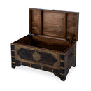 Nador Hand-Painted Brass Inlay Storage Trunk Coffee Table by Butler Specialty Company