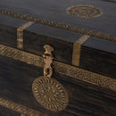 Nador Hand-Painted Brass Inlay Storage Trunk Coffee Table by Butler Specialty Company