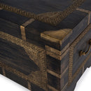 Nador Hand-Painted Brass Inlay Storage Trunk Coffee Table by Butler Specialty Company