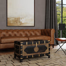 Nador Hand-Painted Brass Inlay Storage Trunk Coffee Table by Butler Specialty Company