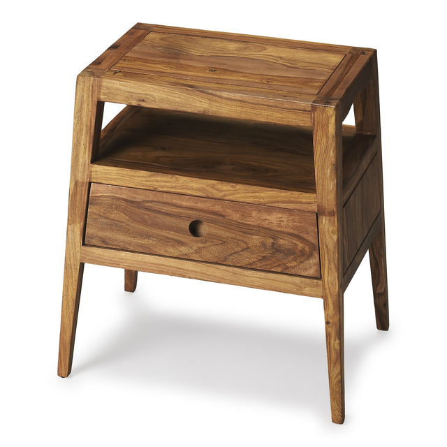 Stockholm 17 in. W Round Wood Modern 1 Drawer Side Table with Top Open Shelf by Butler Specialty Company
