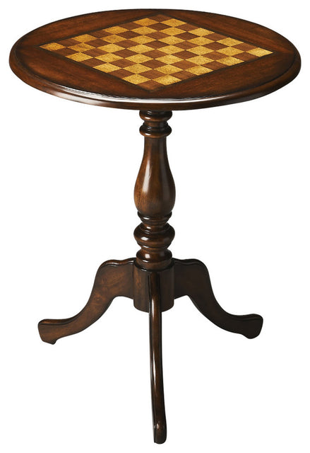 Colbert 22 in. W Round  Wood Pedestal Game/Accent Table by Butler Specialty Company