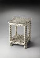 Amelia 18.25 in. W Square Bone Inlay Side Table with Lower Open Shelf by Butler Specialty Company