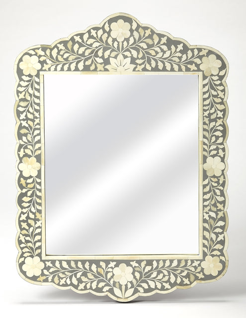Vivienne 20 in. W x 28 in. H Bone Inlay Vertical Accent Wall Mirror by Butler Specialty Company