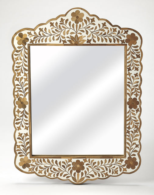 Vivienne 20 in. W x 28 in. H Bone Inlay Vertical Accent Wall Mirror by Butler Specialty Company