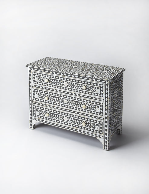 Vivienne 36 in. W Rectangular Mother Of Pearl 3 Drawer Accent Chest by Butler Specialty Company