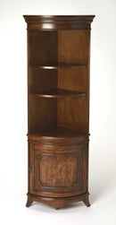 Dowling 24 in. W x 73 in. H Quarter Round Wood Corner Cabinet with 3 Open Shelves and 1 Lower Storage Cabinet by Butler Specialty Company