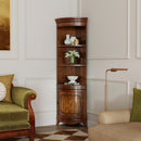 Dowling 24 in. W x 73 in. H Quarter Round Wood Corner Cabinet with 3 Open Shelves and 1 Lower Storage Cabinet by Butler Specialty Company