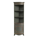 Dowling 24 in. W x 73 in. H Quarter Round Wood Corner Cabinet with 3 Open Shelves and 1 Lower Storage Cabinet by Butler Specialty Company
