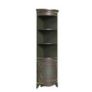 Dowling 24 in. W x 73 in. H Quarter Round Wood Corner Cabinet with 3 Open Shelves and 1 Lower Storage Cabinet by Butler Specialty Company