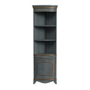 Dowling 24 in. W x 73 in. H Quarter Round Wood Corner Cabinet with 3 Open Shelves and 1 Lower Storage Cabinet by Butler Specialty Company