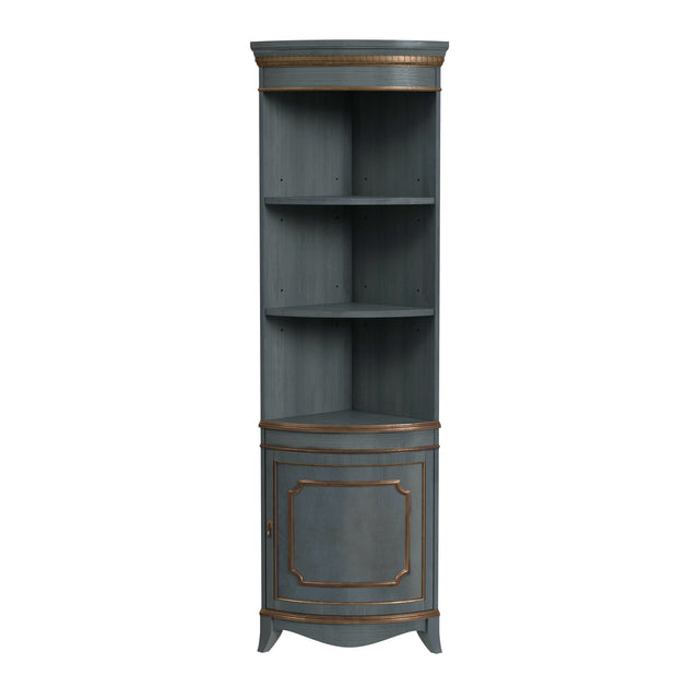 Dowling 24 in. W x 73 in. H Quarter Round Wood Corner Cabinet with 3 Open Shelves and 1 Lower Storage Cabinet by Butler Specialty Company