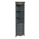 Dowling 24 in. W x 73 in. H Quarter Round Wood Corner Cabinet with 3 Open Shelves and 1 Lower Storage Cabinet by Butler Specialty Company