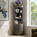 Dowling 24 in. W x 73 in. H Quarter Round Wood Corner Cabinet with 3 Open Shelves and 1 Lower Storage Cabinet by Butler Specialty Company