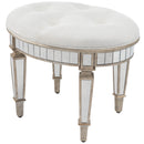 Garbo 24 in. W Oval Mirrored Upholstered Vanity Stool by Butler Specialty Company