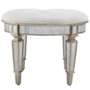 Garbo 24 in. W Oval Mirrored Upholstered Vanity Stool by Butler Specialty Company