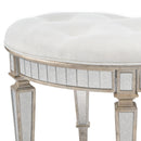 Garbo 24 in. W Oval Mirrored Upholstered Vanity Stool by Butler Specialty Company