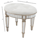 Garbo 24 in. W Oval Mirrored Upholstered Vanity Stool by Butler Specialty Company