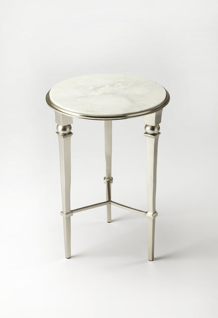 Darrieux 16 in. W Round Marble and Metal Side Table by Butler Specialty Company